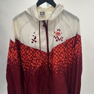 Nike Pixelated Red and White Windbreaker Jacket